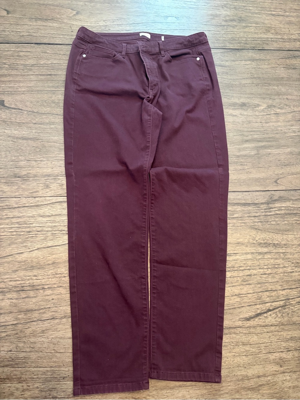 J. Jill Straight-Leg Jeans in Deep Burgundy